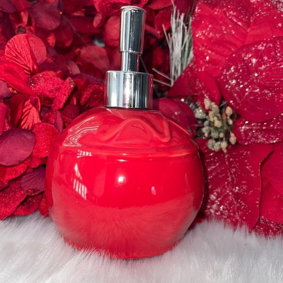 Brand NEW Rae Dunn Christmas RED Ceramic MERRY Ornament Soap Pump Dispenser - Picture 6 of 8